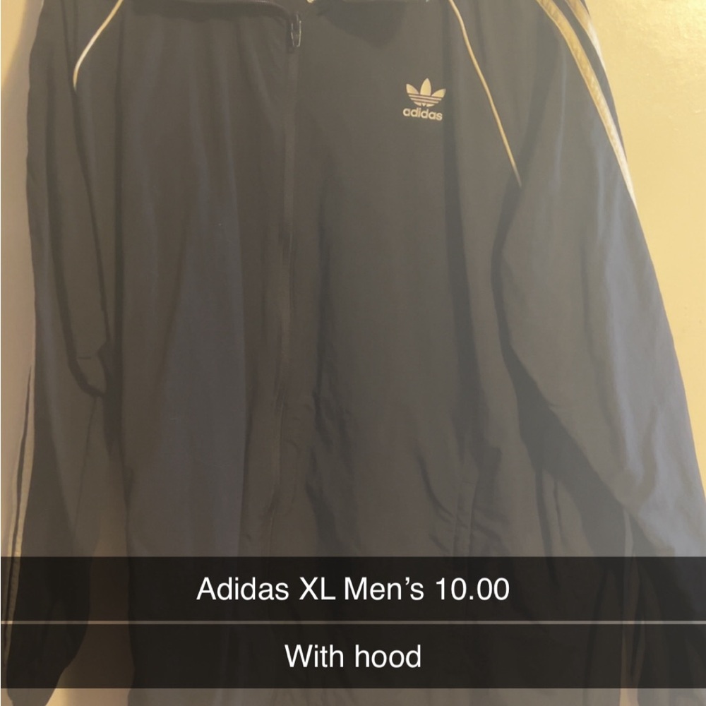 Adidas Men's Black Jacket with Hood